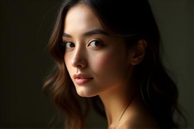 Elegant portrait of a woman with soft lighting, showcasing professional portraiture